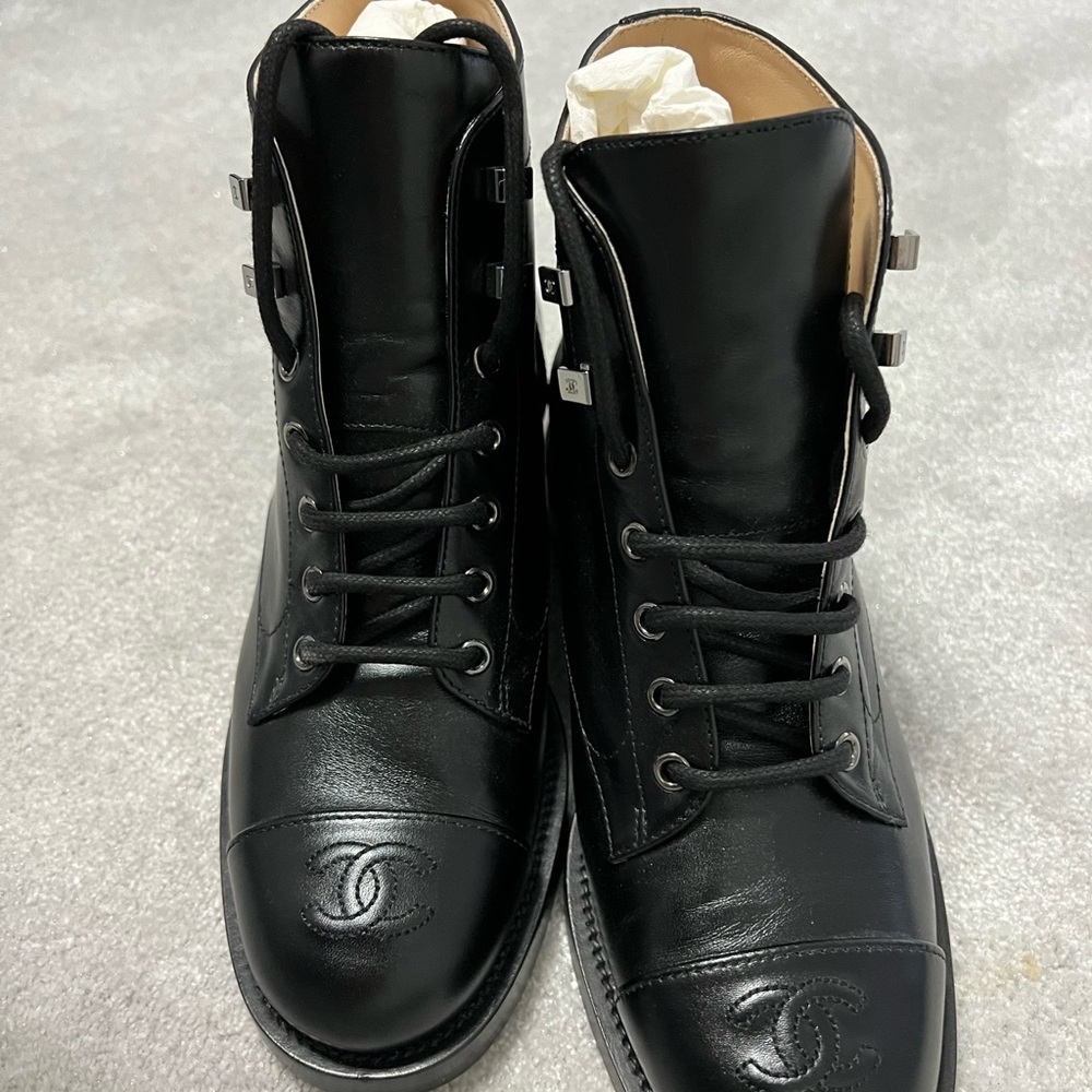 Brand new never worn chanel 2020 short version combat boots.
